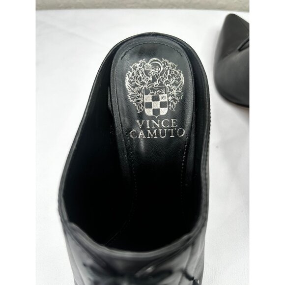 Vince Camuto Maivyn Leather Mule Style Black Lace-Up Heel Sz 7 - Picture 5 of 9